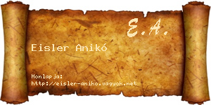 Eisler Anikó névjegykártya